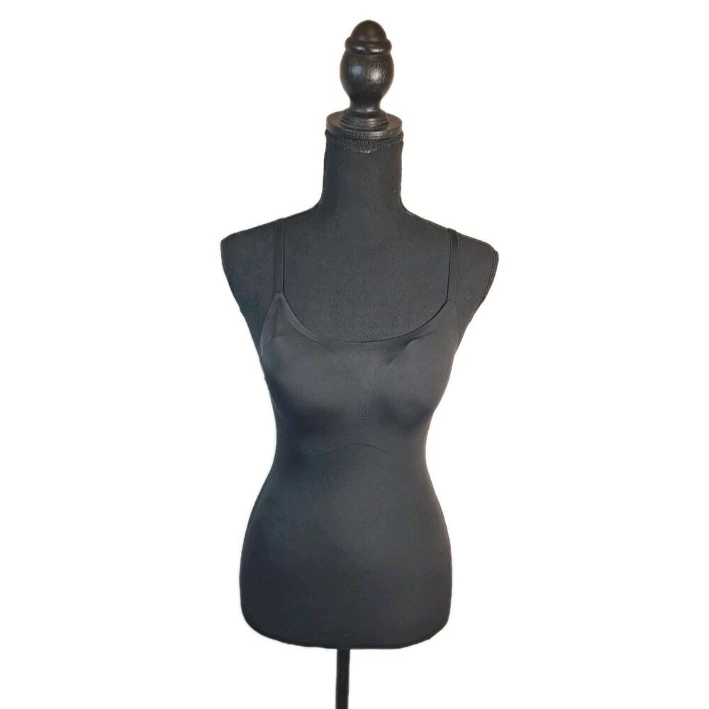 True & Co Women's S Tank Top Cami  Black Padded Support Stretch Smooth Shaping